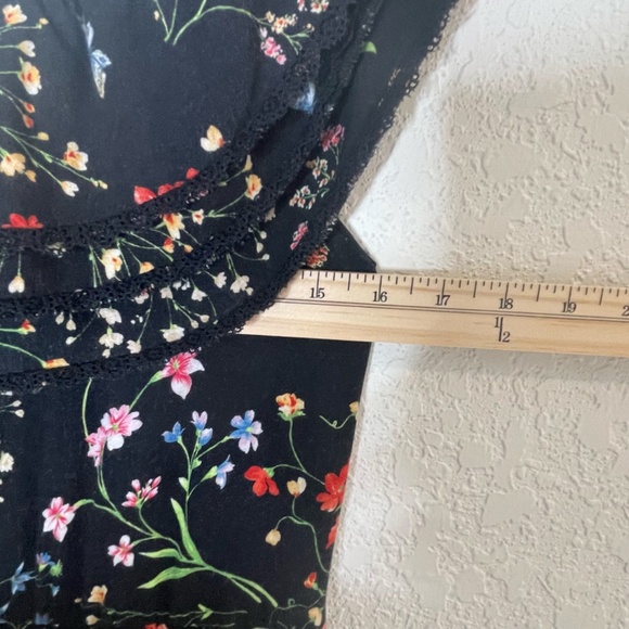 Alice + Olivia Cherri Off The Shoulder Floral Black/Multicolor Maxi Dress Size 6 - Picture 14 of 15